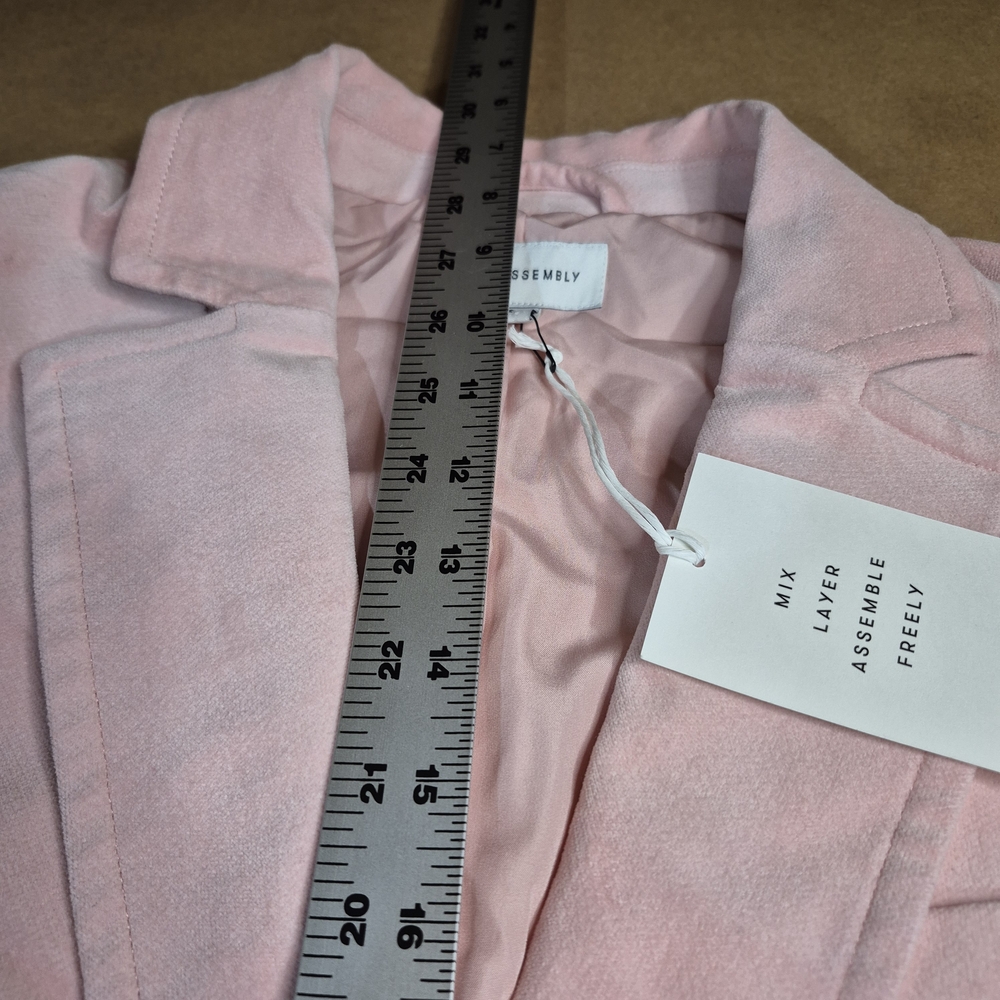 Free Assembly Blush Pink Velvet Blazer with Gold Buttons 2731/847 - Picture 9 of 11